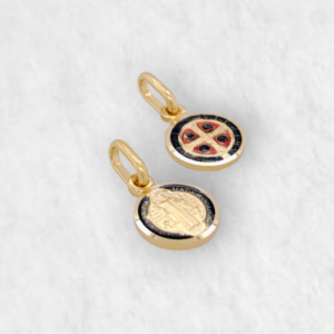 Medalla (9 mm) San Benito ABAD c/ Esmalte - Oro Amarillo 18Kts