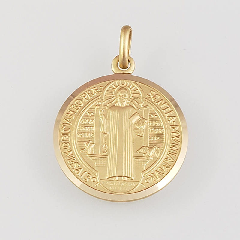 Medalla Redonda San Benito Abad ( Ø 25 mm) - Oro Amarillo 18Kts