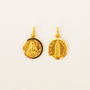 Medalla Redonda (11 mm) San Benito Abad en Oro Amarillo 18Kts