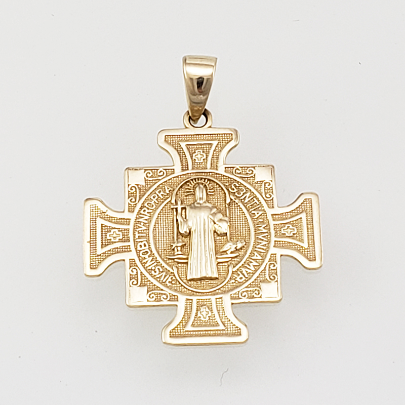 Cruz / Medalla San Benito Abad (19 x 19 mm) - Oro Amarillo 14Kts