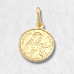 Medalla Redonda San Francisco de Asis (13 mm) - Oro Amarillo 18 Kts