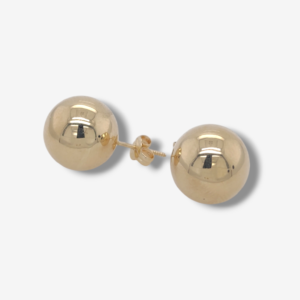 Zarcillos (12 mm) Post Esferas  - Oro Amarillo 14Kts