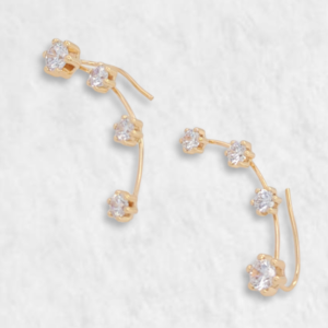 Zarcillos (28 mm) Crawler c/ Zircones - Oro Amarillo 14Kts