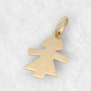 Dije (12 x 17 mm) Nina Plana (Para Personalizar) - Oro Amarillo 14Kts