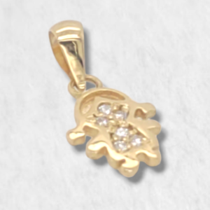 Dije (6 x 8 mm) Nina c/ Diamantes - Oro Amarillo 18Kts