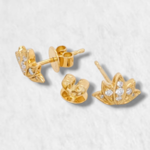 Zarcillos Flor de Loto - Oro Amarillo 18Kts