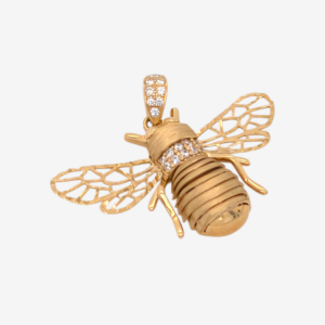 Dije Abeja Filigrana c/ Zircones Pave - Oro Amarillo 14Kts