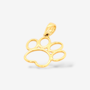 Dije (15 x 14 mm) Silueta Huella de Perro - Oro Amarillo 18Kts