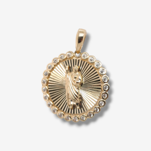 Medalla (20 mm) San Judas Tadeo c/ Zircones - Oro Amarillo 14Kts