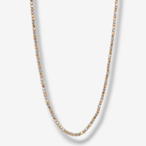 Cadena (42 cm) c/ Esferas Facetadas & Cierre Lobster (2 mm) - Oro Tres Tonos 18Kts