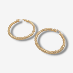 Argollas (42 mm) Entorchadas (4 mm) - Oro Amarillo 14Kts