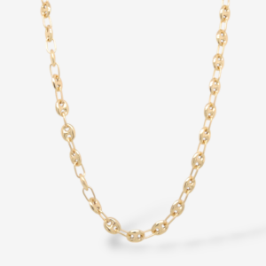 Cadena (45 cm)  Mariner Puff (4 mm) c/ Cierre Lobster - Oro Amarillo 14Kts