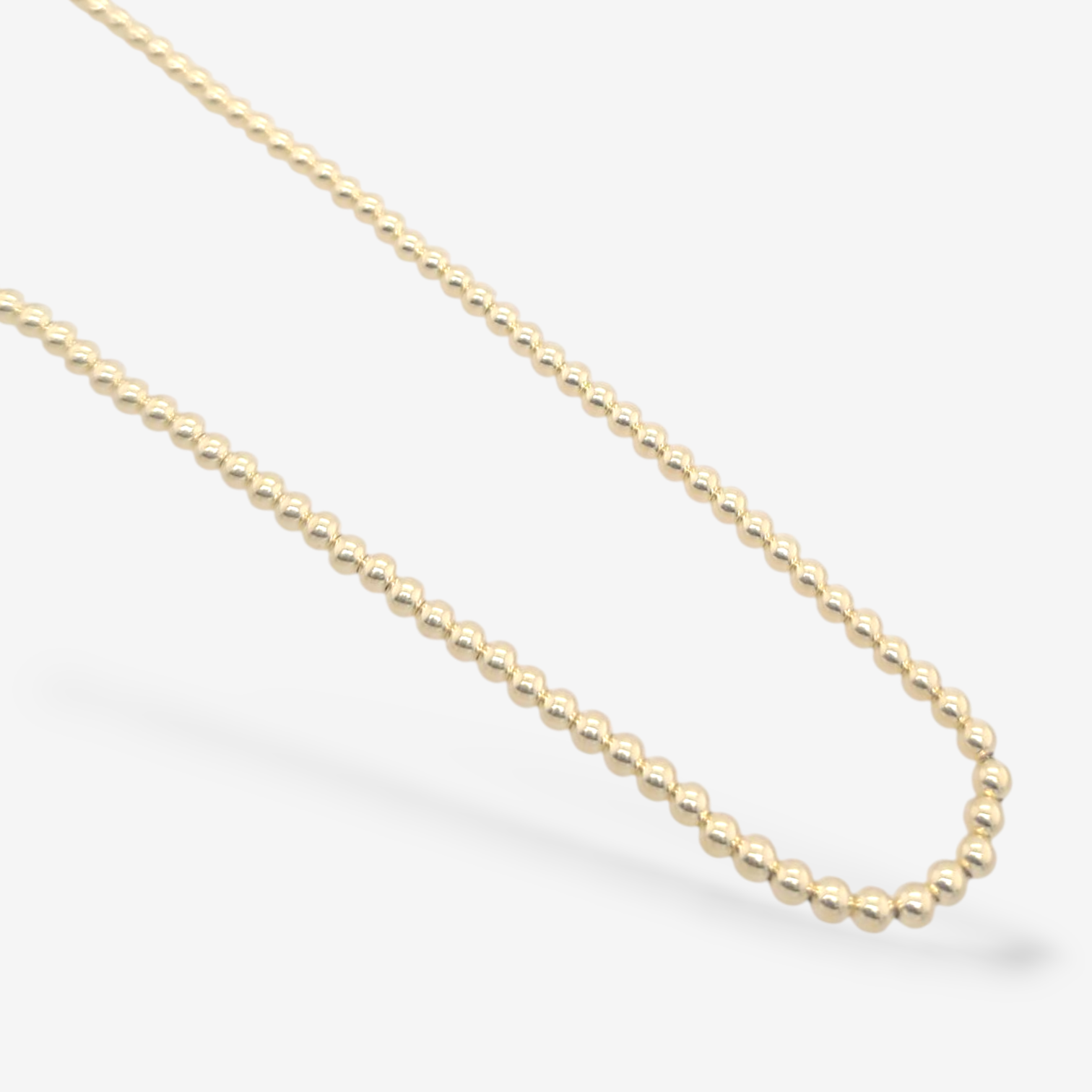 Cadena (40 cm) c/ Esferas Light (3 mm) c/ Cierre Lobster - Oro Amarillo 14Kts