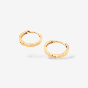 Zarcillos (13.5 mm) Huggies Tubo Cuadrado (2.5 mm) - Oro Amarillo 14Kts