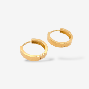 Huggies (Ø 14 mm) Tubo Rectangular (3 mm) - Oro Amarillo 18Kts