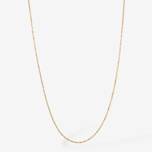 Cadena (45 cm) Fina Tejido Cable Diamantado (0.60 mm) c/ Cierre Lobster - Oro Amarillo 18Kts