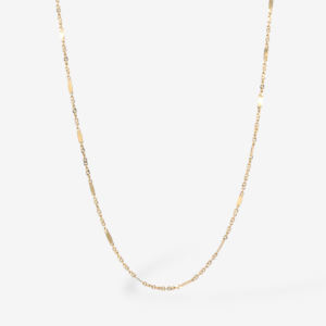 Cadena (40 cm) Fina Tejido Singapur c/ Mini Placas & Cierre Lobster - Oro Amarillo 18Kts