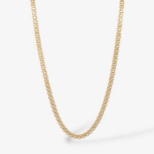 Cadena (60 cm) Tejido Bismark/Chino (3 mm) c/ Cierre Lobster - Oro Amarillo 18Kts