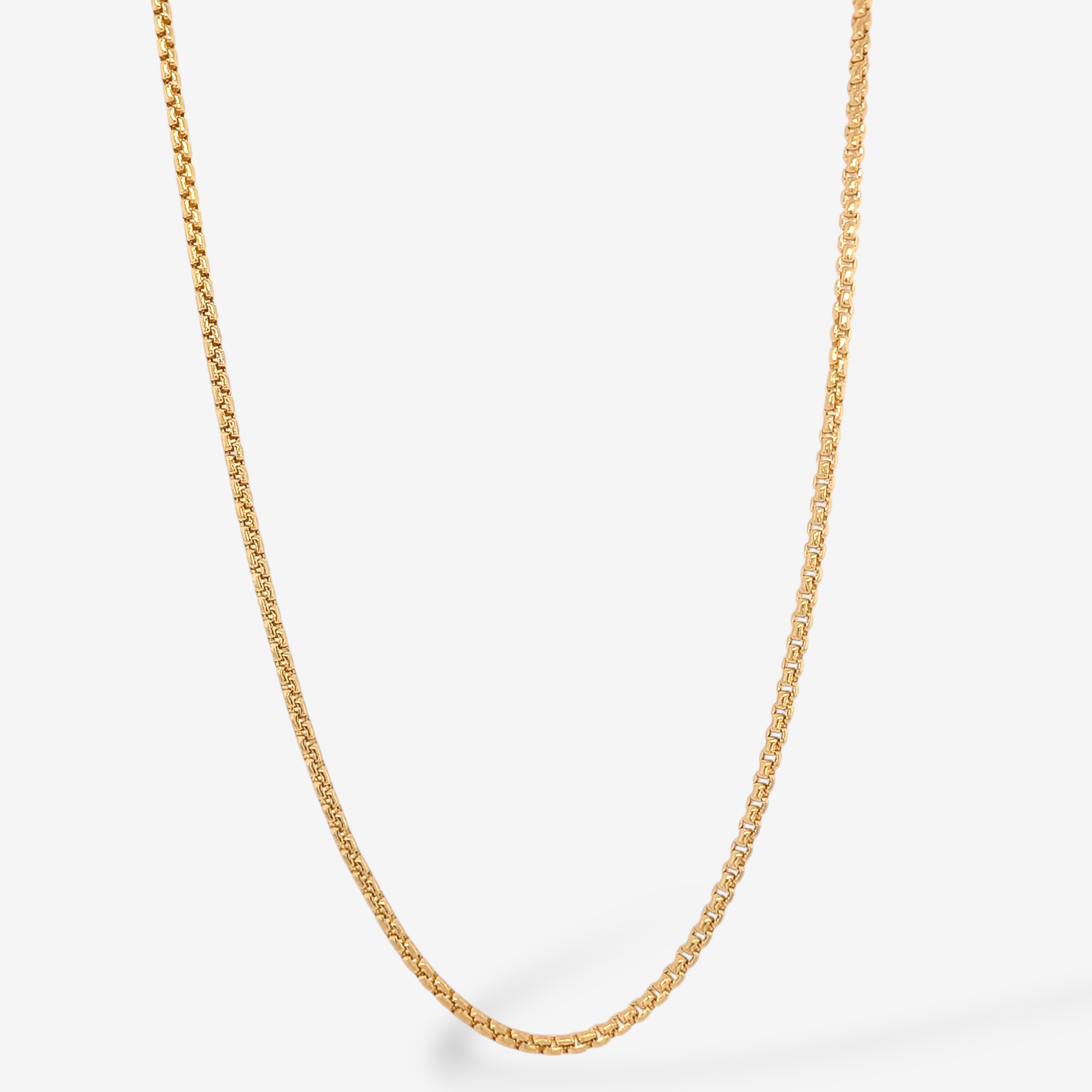 Cadena (40 cm) Tejido Box Hexagonal (1.8 mm) c/ Cierre Lobster - Oro Amarillo 18Kts