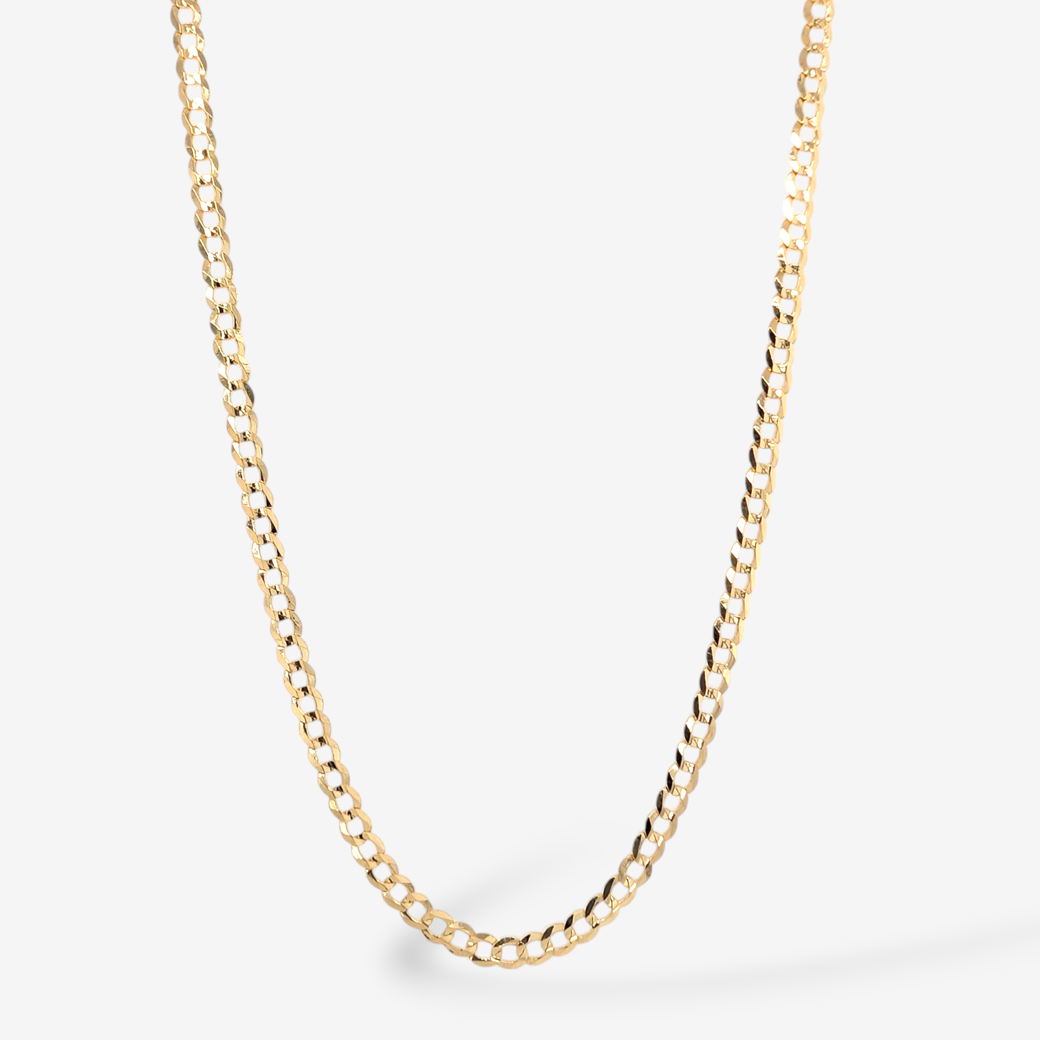 Cadena (55 cm) Maciza Tejido US Link (2.6 mm) c/ Cierre Lobster - Oro Amarillo 18Kts