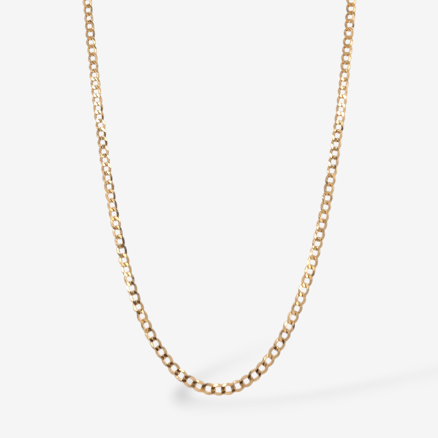 Cadena (45 cm) Maciza Tejido US Link (2 mm) c/ Cierre Lobster - Oro Amarillo 18Kts