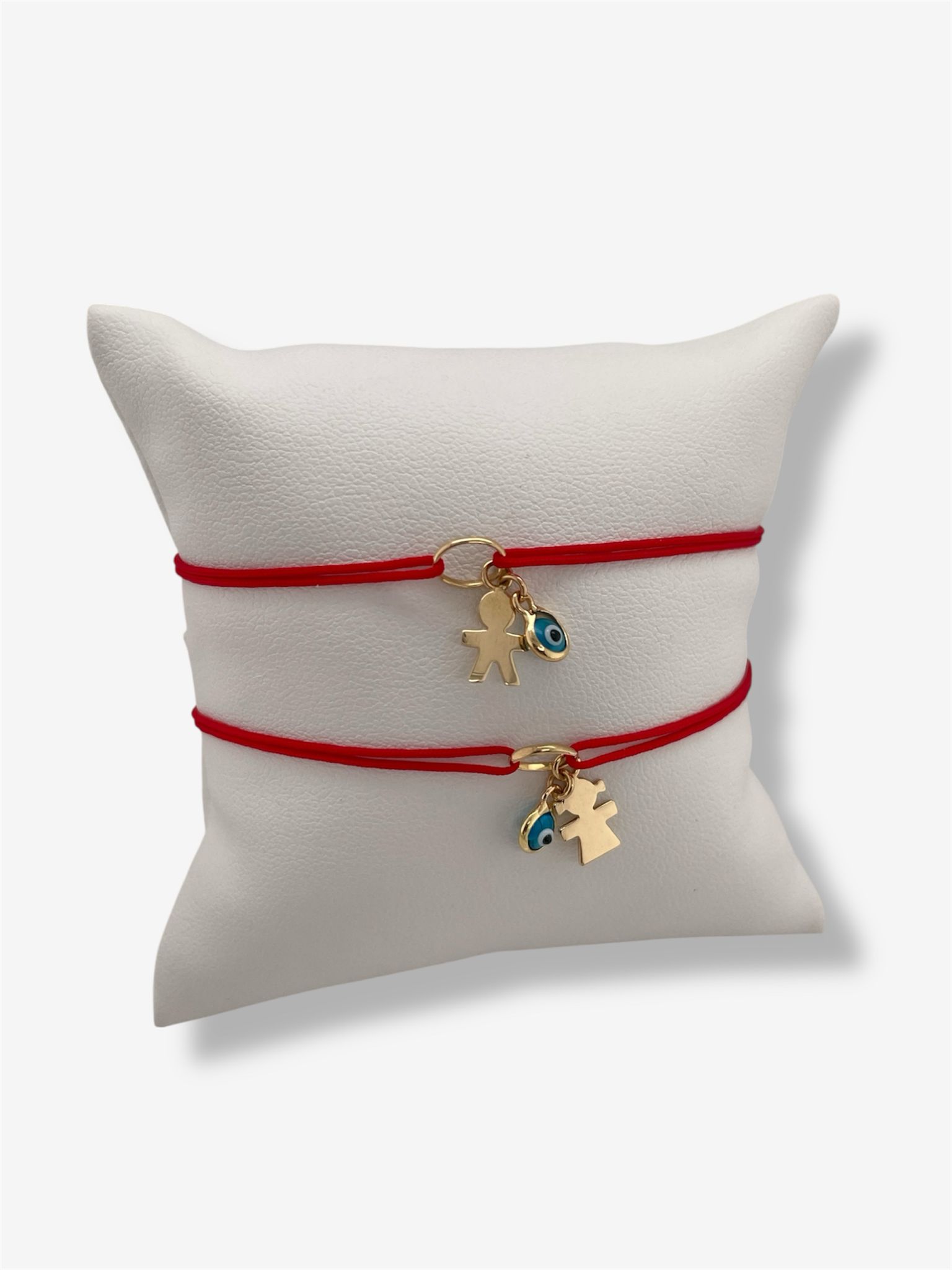 Brazalete (7 x 9 mm) Hilo Chino c/ Ojo Turco & Nin@ - Oro Amarillo 18Kts