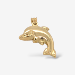 Dije (16 x 20 mm) Delfin Puff Mediano - Oro Amarillo 14Kts