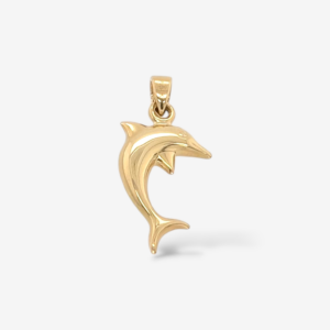 Dije (11 x 17 mm) Delfin Puff Pequeño - Oro Amarillo 14Kts