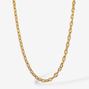 Cadena (55 cm) Tejido Mariner Alternado (3 mm) c/ Cierre Lobster - Oro Amarillo 14Kts