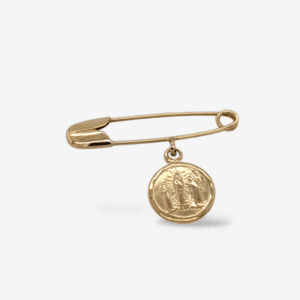 Imperdible (6 x 26 mm) c/ Medalla Virgen de la Chinita (10 mm) - Oro Amarillo 14Kts