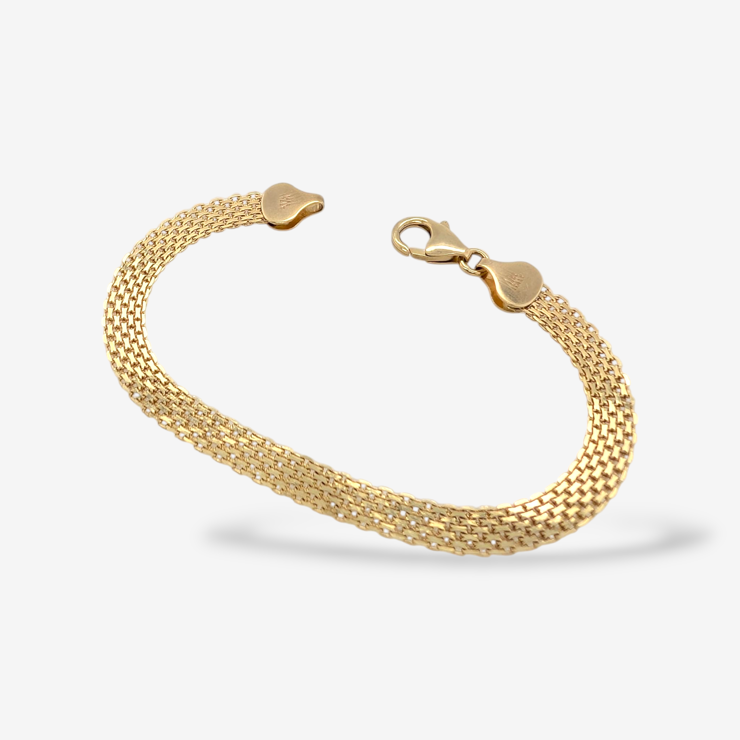 Brazalete (17.5 cm) Tejido (Chino) Bismark (6 mm) c/ Cierre Lobster - Oro Amarillo 14Kts