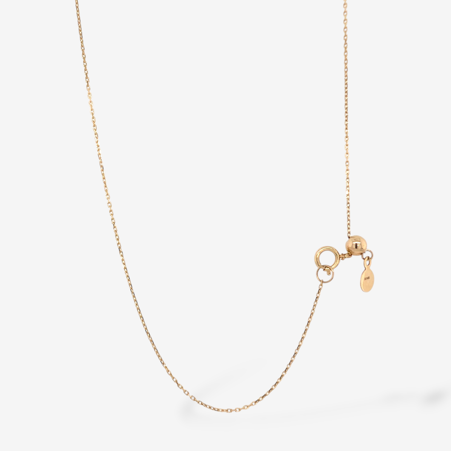 Cadena (45 cm) Fina Cable Ajustable c/ Cierre Spring - Oro Amarillo 14Kts