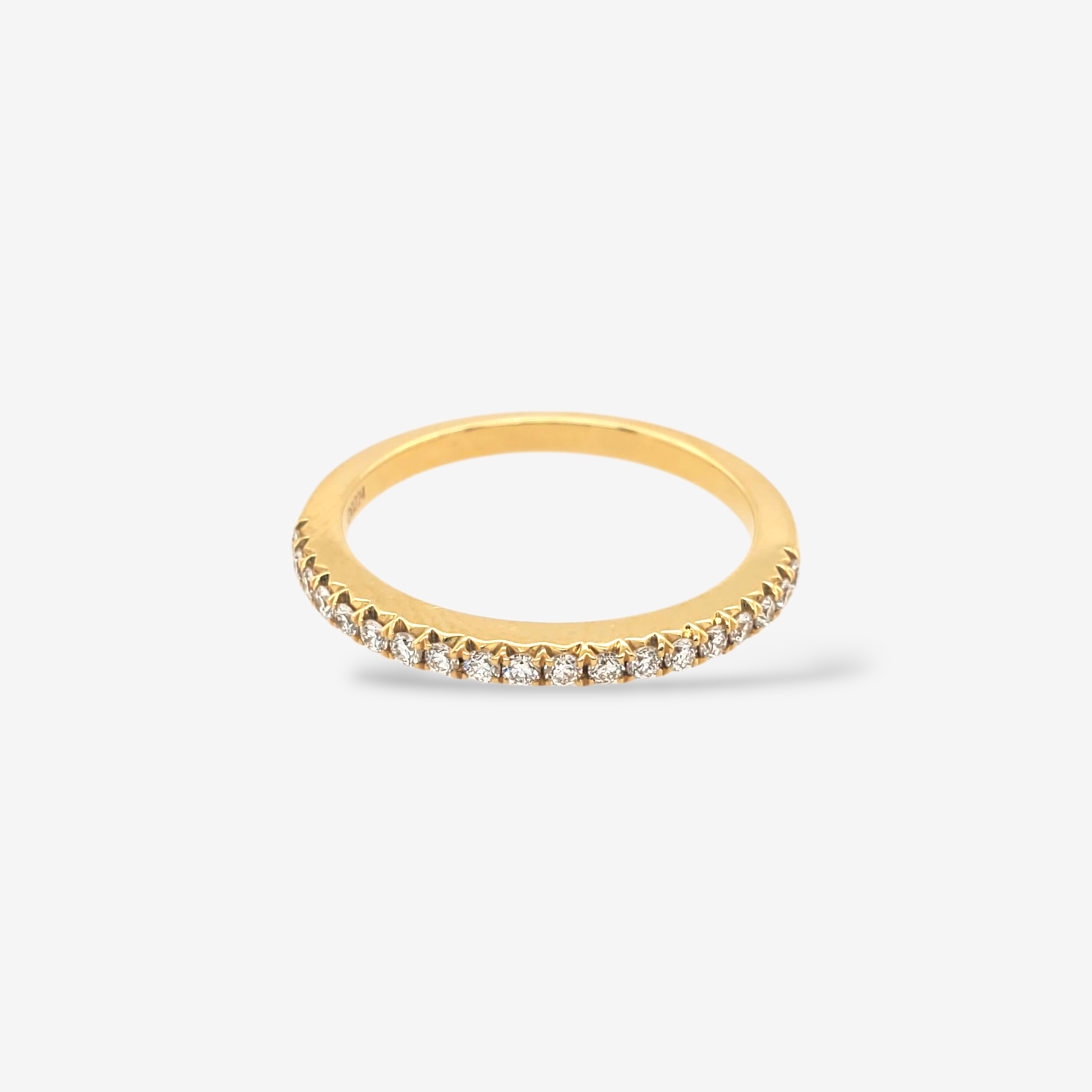 Anillo (1.85 mm) Cintillo Churumbela Diamantes Naturales Pave (0.23 Ct) - Oro Amarillo 18Kts