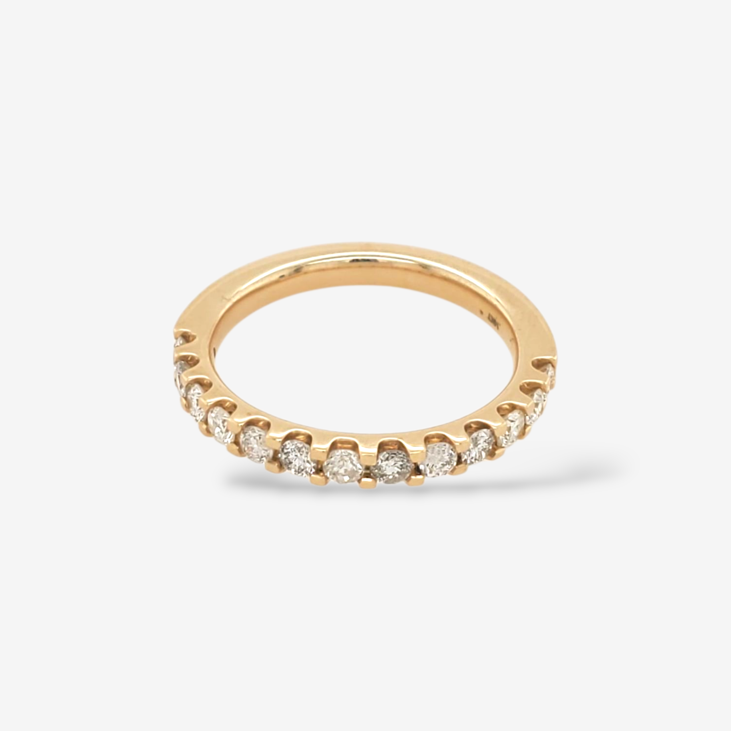 Anillo (2.5 mm) Cintillo Churumbela c/ Diamantes Naturales (0.67 Ct) - Oro Amarillo 14Kts