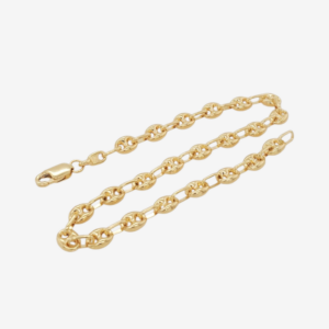 Brazalete (21.5 cm) Tejido Mariner Puff (4.8 mm) c/ Cierre Lobster - Oro Amarillo 18Kts