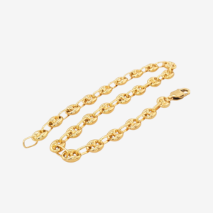 Brazalete (21 cm) Tejido Mariner Puff (4.8 mm) c/ Cierre Lobster - Oro Amarillo 14Kts