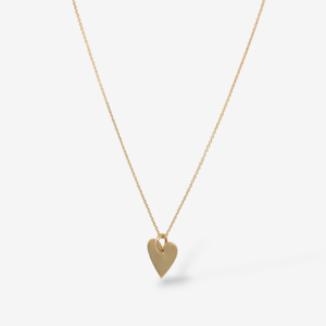 Cadena (40 cm) Rolo Mini c/ Corazon Pequeno Alargado (8 x 10 mm) c/ Cierre Spring - Oro Amarillo 14Kts