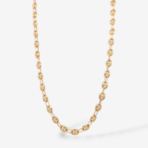 Cadena (36.5 cm) Tejido Mariner Puff (4.85 mm) c/ Cierre Lobster - Oro Amarillo 18Kts