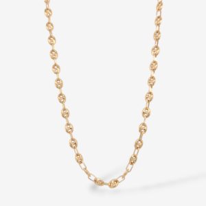 Cadena (60 cm) Tejido Mariner Puff (4.8 mm) c/  Cierre Lobster - Oro Amarillo 18Kts