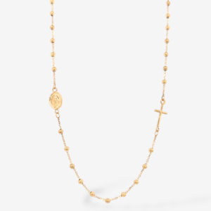 Rosario (45 cm) Pasante c/ Esferas (2.26 mm) Cruz & Vitela V Milagrosa - Oro Amarillo 18Kts