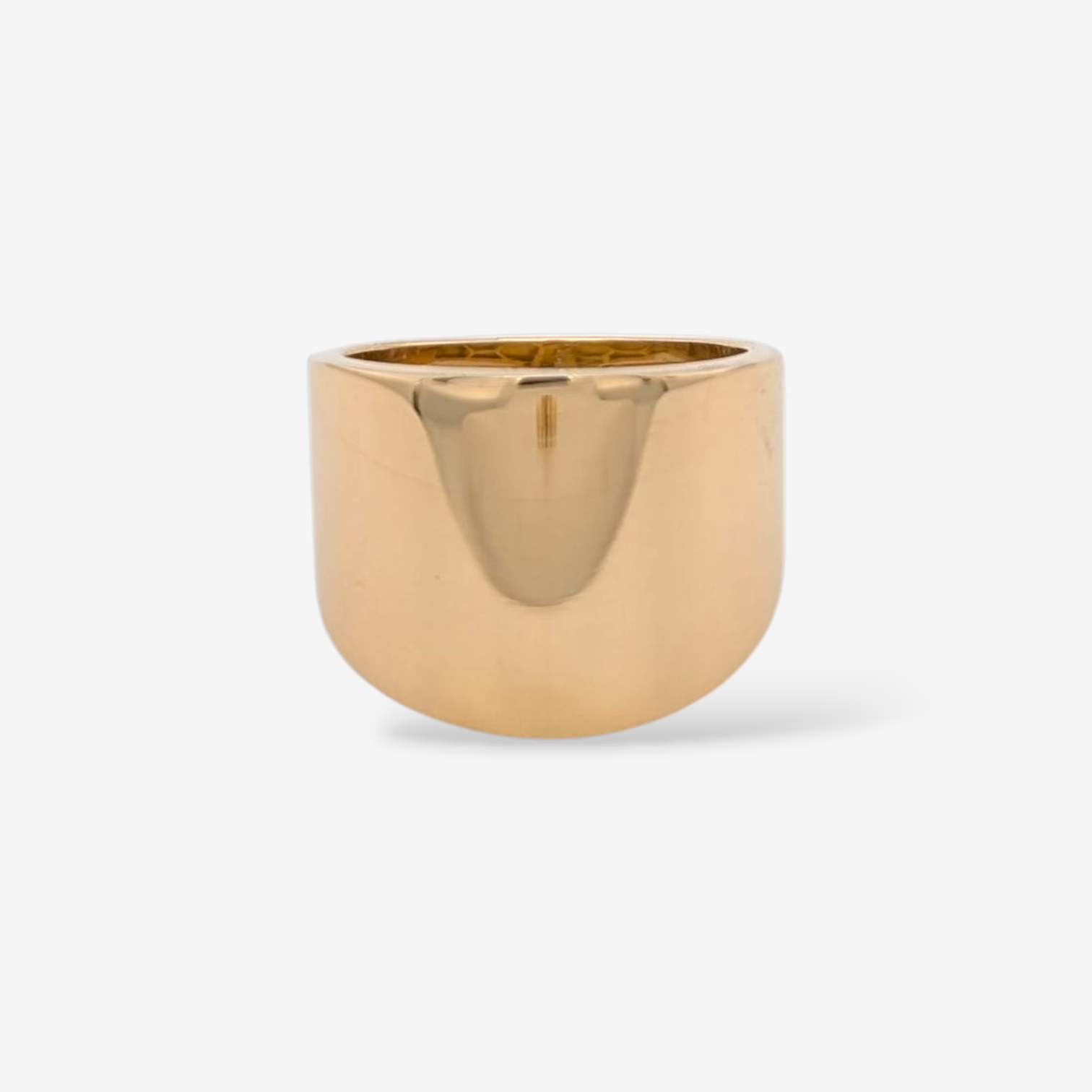 Anillo (15 mm) Ancho Plano Liso - Oro Amarillo 18Kts