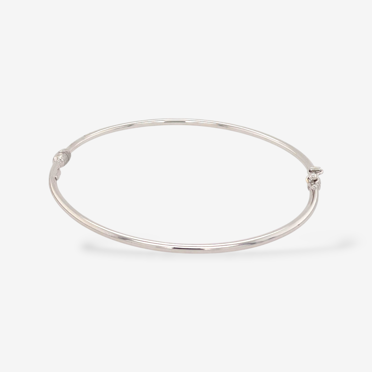 Pulsera (#19) Tubo Redondo c/ Cierre Ocho de Seguridad (2 mm) - Oro Blanco 18Kts