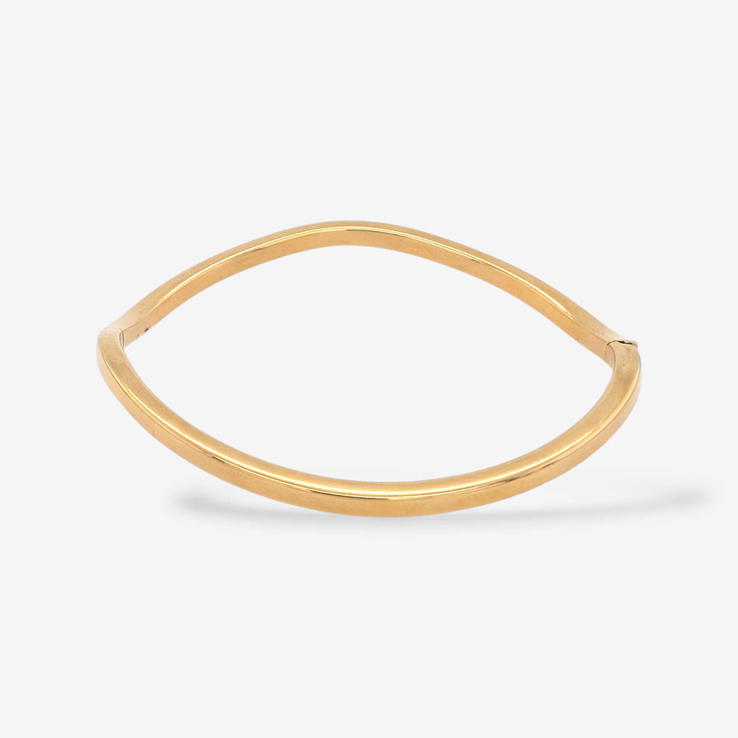 Pulsera (#18) Twist Tubo Cuadrado (3.5 mm) - Oro Amarillo 18Kts