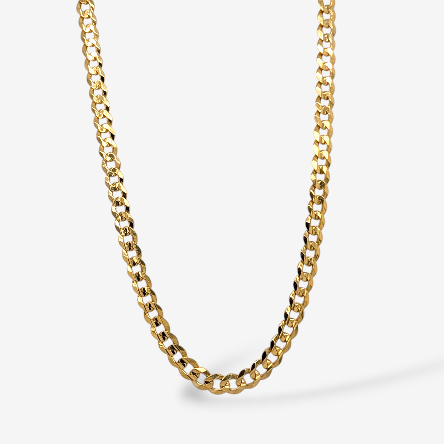 Cadena (50 cm) Maciza Tejido US Link (4.45 mm) c/ Cierre Lobster - Oro Amarillo 14Kts