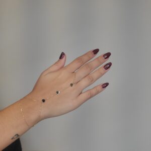 Brazalete (6 x 5 mm) Shamaran c/ Tres Corazones Planos & Cierre Spring - Oro Amarillo 14Kts