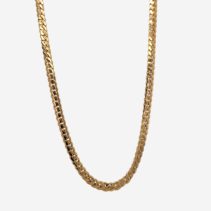 Cadena (60 cm) Maciza Cuban Link c/ Cierre de Caja (4 mm) c/ 2 Ochos de Seguridad - Oro Amarillo 18Kts