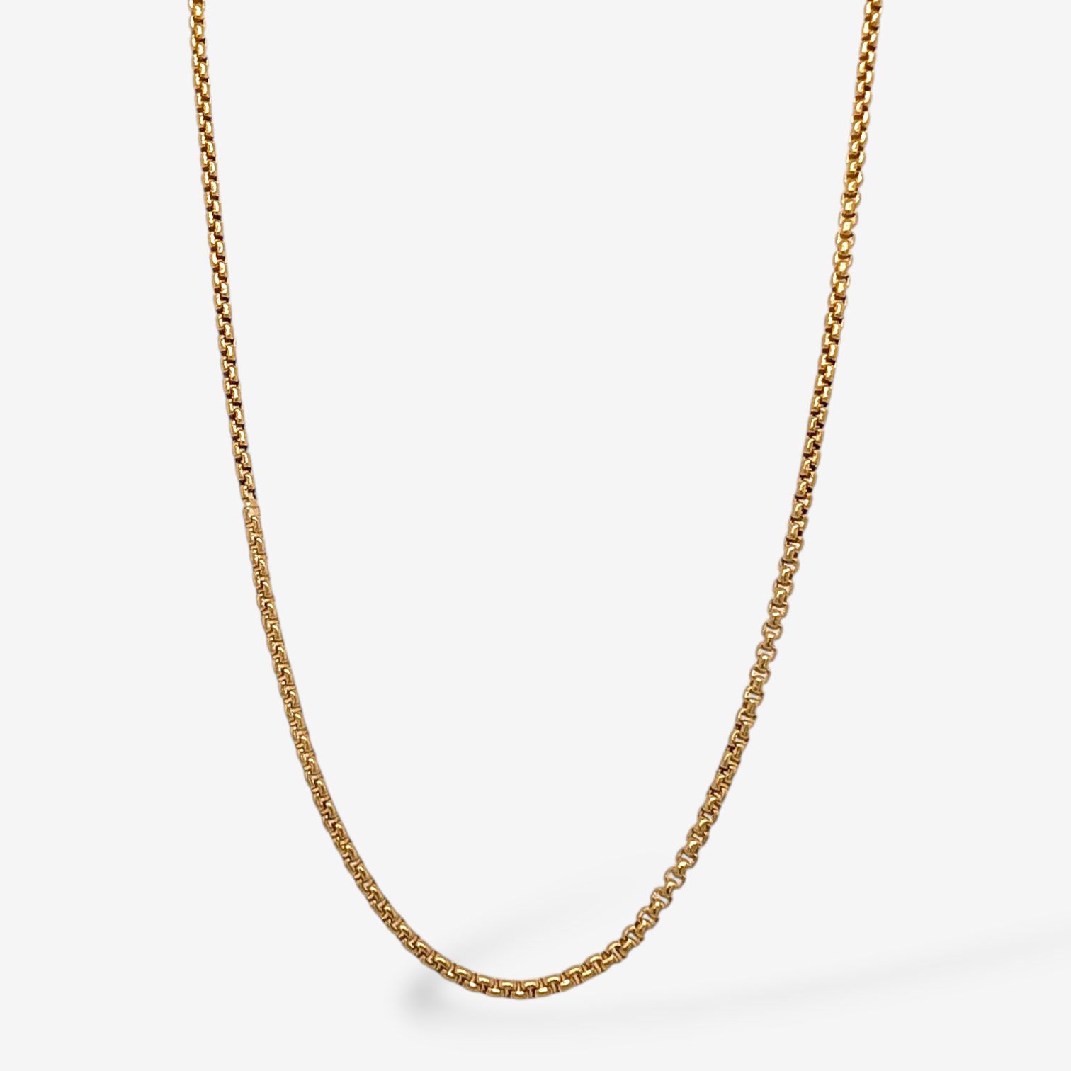 Cadena (40 cm) Tejido Box Hexagonal (1.60 mm) c/ Cierre Lobster - Oro Amarillo 18Kts