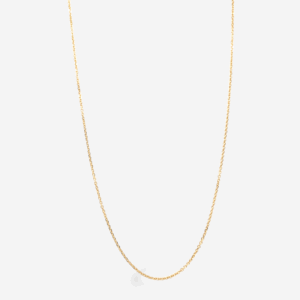 Cadena (45 cm) Tejido Fino Cable (0.56 mm) c/ Cierre Spring - Oro Amarillo 18Kts