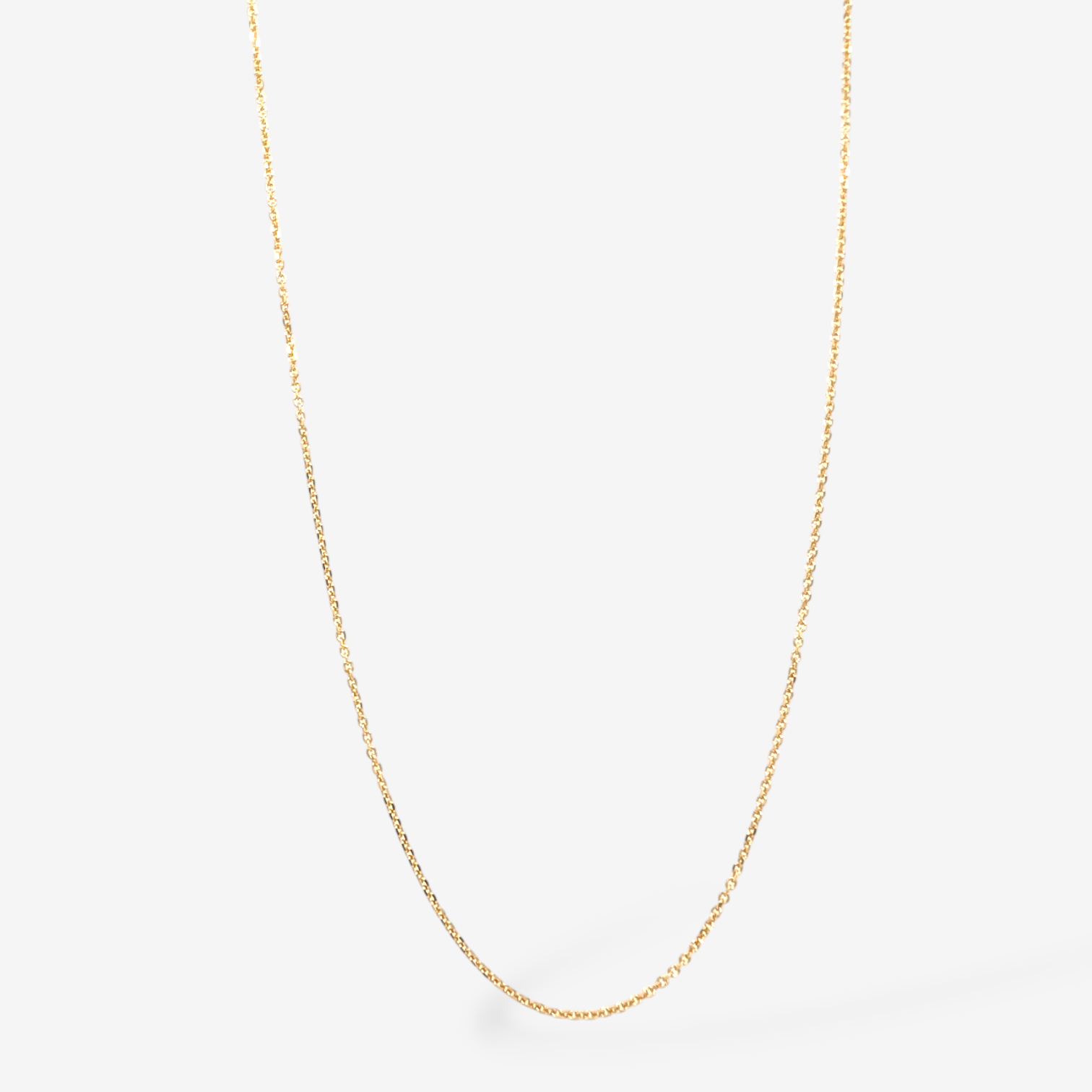 Cadena (45 cm) Tejido Fino Cable (0.56 mm) c/ Cierre Spring - Oro Amarillo 18Kts