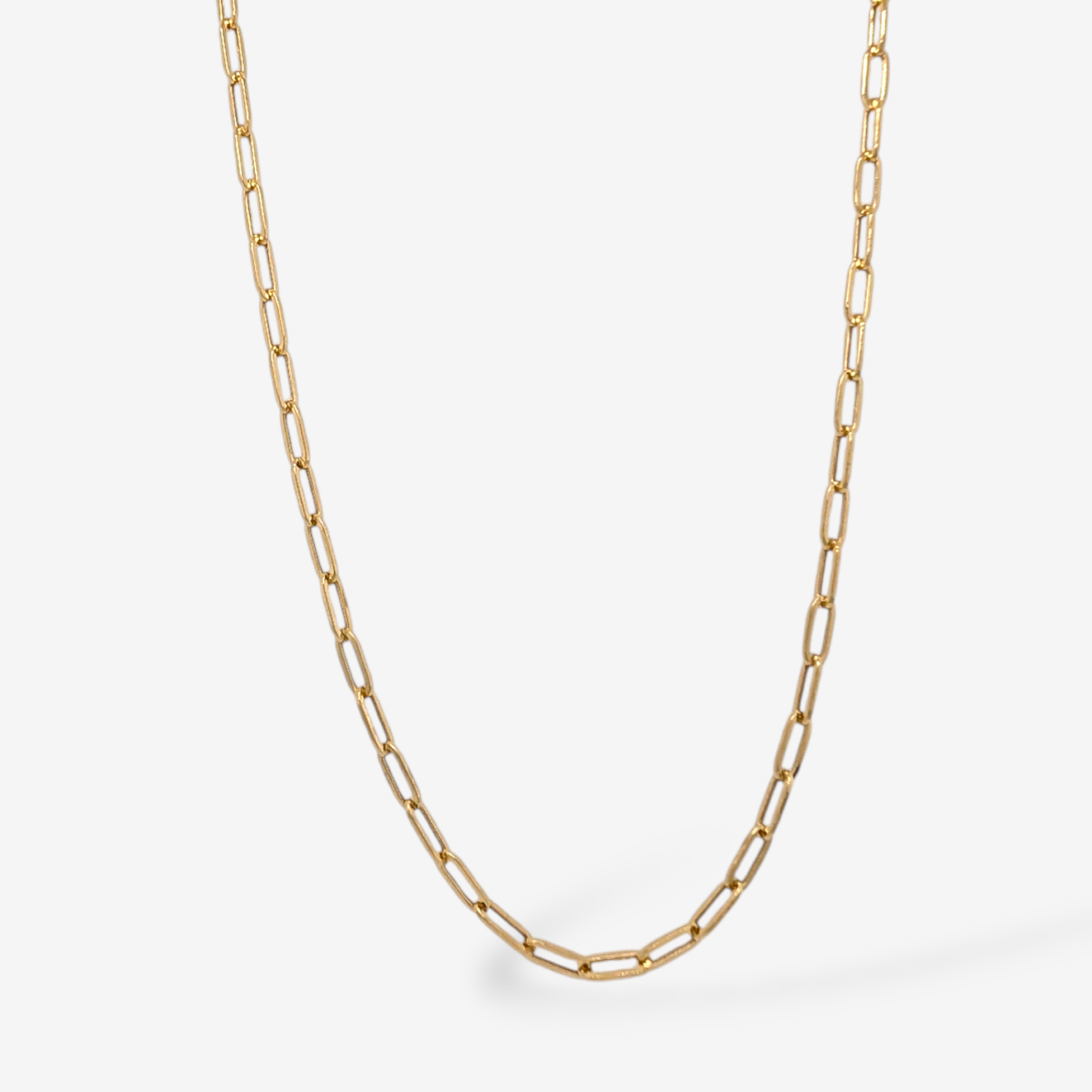 Cadena (45 cm) Paperclip (2.3 mm) c/ Cierre Lobster - Oro Amarillo 18Kts